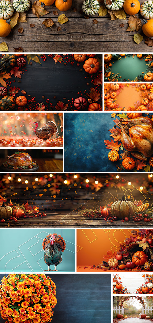 Thanksgiving Landscape Backgrounds 25xJPG