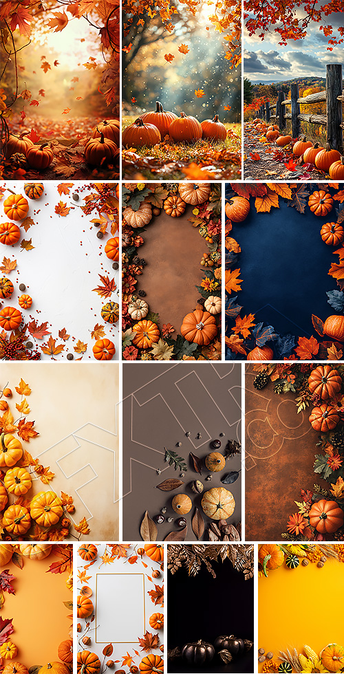Thanksgiving Portrait Backgrounds 25xJPG