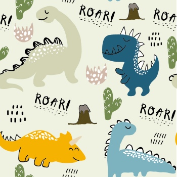 Dinosour Toons Seamless Patterns #1, 31xEPS Dinosour Toons Seamless Patterns #1, 31xEPS