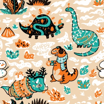 Dinosour Toons Seamless Patterns #1, 31xEPS Dinosour Toons Seamless Patterns #1, 31xEPS