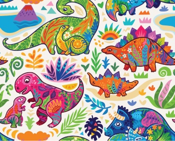Dinosour Toons Seamless Patterns #1, 31xEPS Dinosour Toons Seamless Patterns #1, 31xEPS