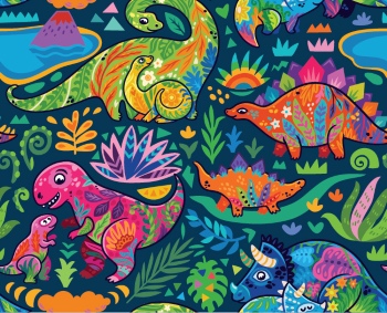 Dinosour Toons Seamless Patterns #1, 31xEPS Dinosour Toons Seamless Patterns #1, 31xEPS