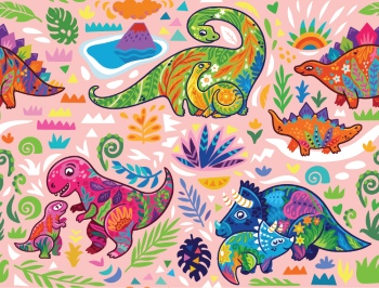 Dinosour Toons Seamless Patterns #1, 31xEPS Dinosour Toons Seamless Patterns #1, 31xEPS