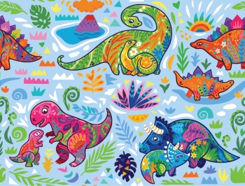 Dinosour Toons Seamless Patterns #1, 31xEPS Dinosour Toons Seamless Patterns #1, 31xEPS
