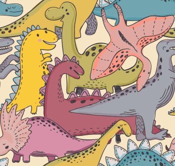 Dinosour Toons Seamless Patterns #1, 31xEPS Dinosour Toons Seamless Patterns #1, 31xEPS