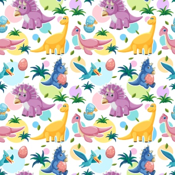 Dinosour Toons Seamless Patterns #1, 31xEPS Dinosour Toons Seamless Patterns #1, 31xEPS