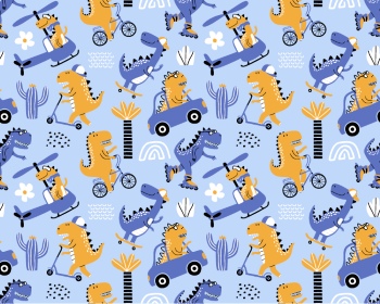 Dinosour Toons Seamless Patterns #1, 31xEPS Dinosour Toons Seamless Patterns #1, 31xEPS