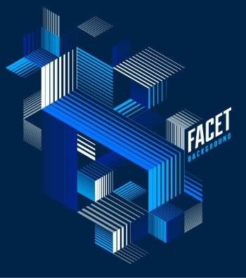 Line Design 3D Cubes and Triangles Abstract Backgrounds 30xAI