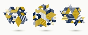 Line Design 3D Cubes and Triangles Abstract Backgrounds 30xAI