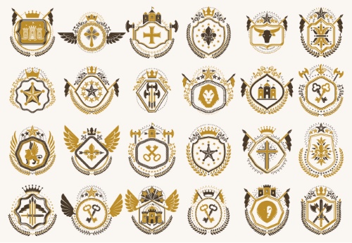Heraldic Emblem Sets 25xAI