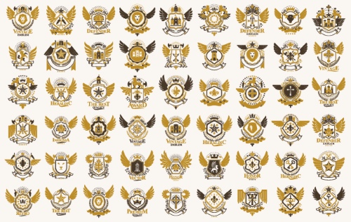 Heraldic Emblem Sets 25xAI