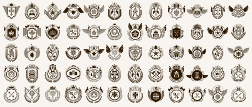 Heraldic Emblem Sets 25xAI