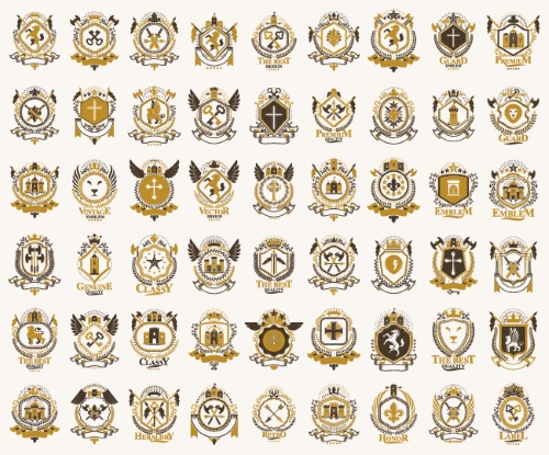 Heraldic Emblem Sets 25xAI
