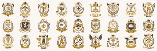 Heraldic Emblem Sets 25xAI