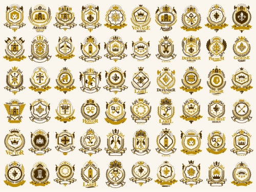 Heraldic Emblem Sets 25xAI
