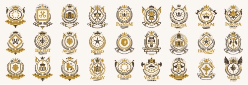 Heraldic Emblem Sets 25xAI