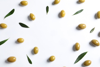 Olive & Olive Oil on White Background 30xJPG