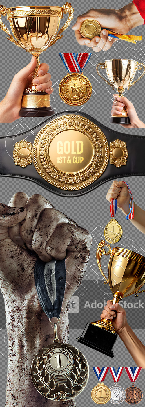 GOLD 1ST, CUP & GOLD BELT 36xPNG