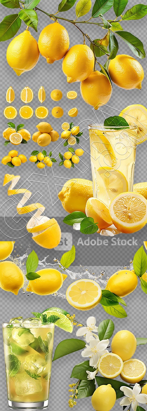 LEMON & LEMONADE 25xPNG