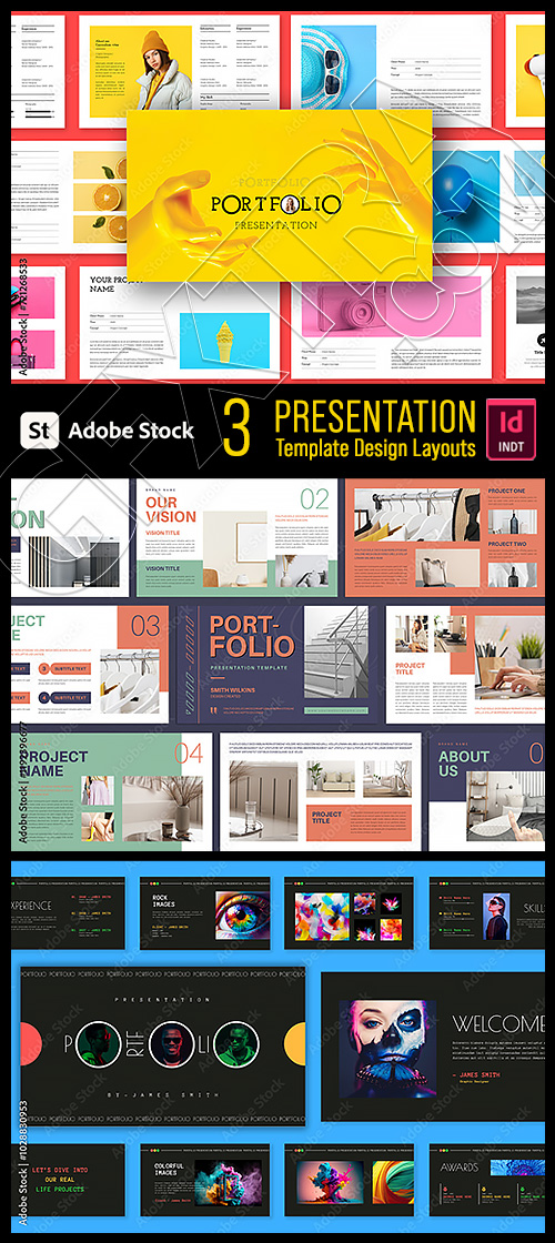 Presentation Template Design Layouts 3xINDT