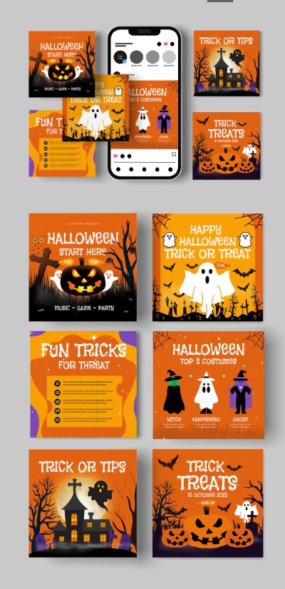 Halloween Social Media Layouts 25xAIT Halloween Social Media Layouts 25xAIT