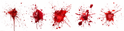 Blood Splashes on Transparent Backgrounds 24xPNG