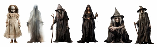 Ghosts, Witches & Zombies for Halloween 31xPNG