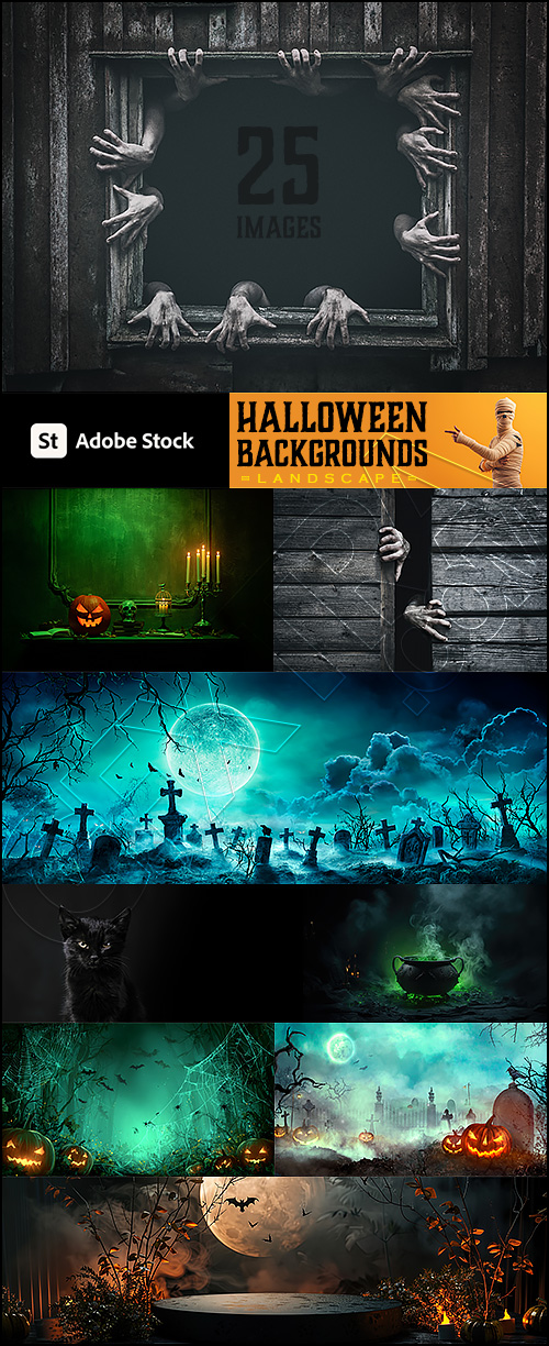 Halloween Backgrounds, Landscape 25xJPG