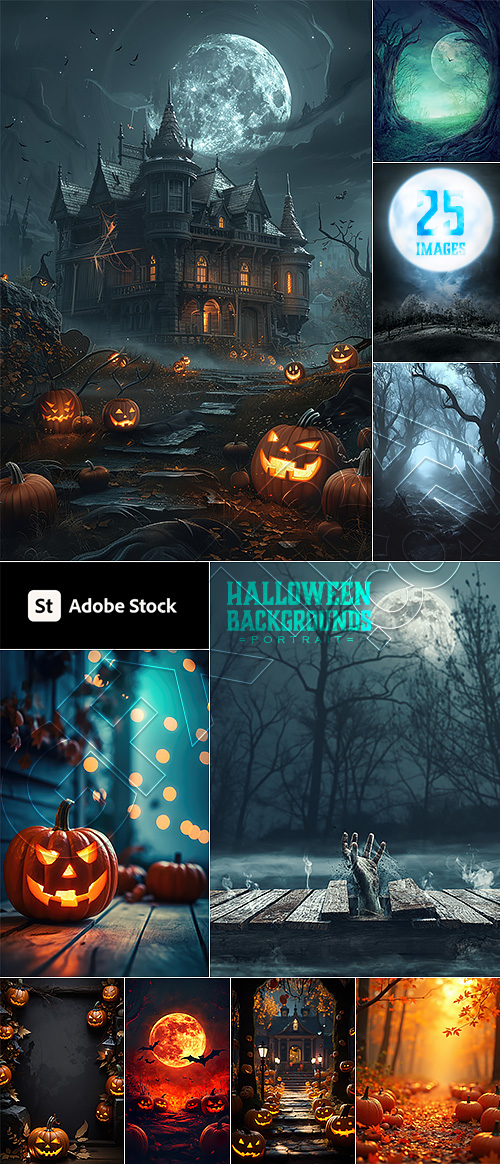 Halloween Backgrounds, Portrait 25xJPG