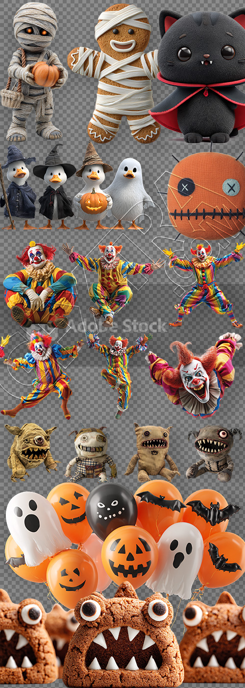 Halloween Funy PNG Elements #1, 22xPNG