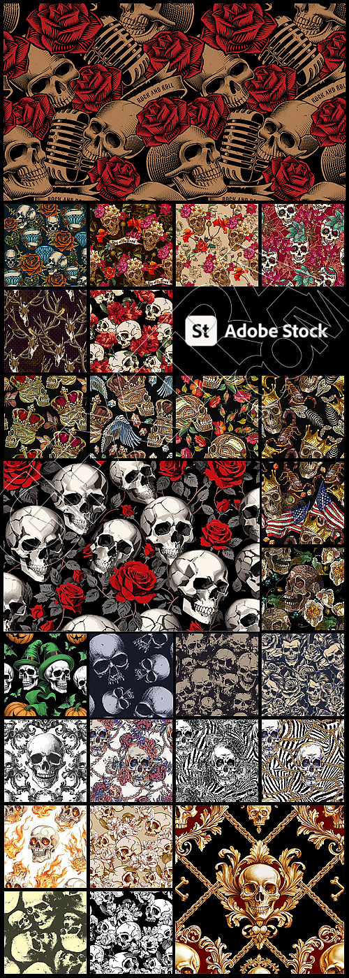 Luxury 47 Skull Patterns AI