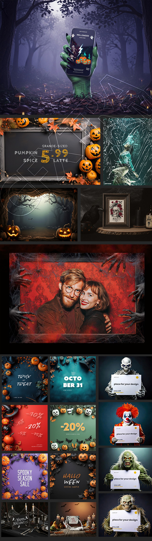 Halloween PhotoShop Templates 28xPSDT