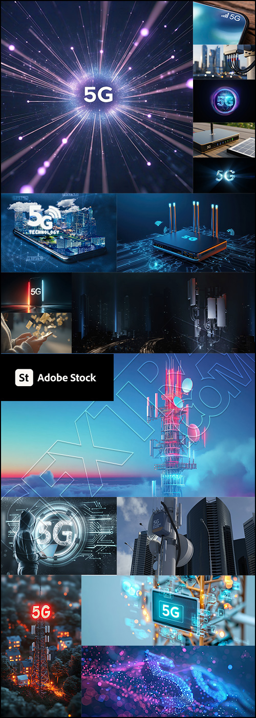 5G Mobile Communication Backgrounds 34xJPEG