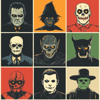Halloween Vintage Design Posters, Labels & Elements 30xAI Halloween Vintage Design Posters, Labels & Elements 30xAI