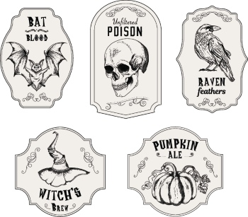 Halloween Vintage Design Posters, Labels & Elements 30xAI Halloween Vintage Design Posters, Labels & Elements 30xAI