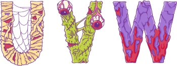 Scary Zombie Cartoon Letters & Patterns 17xAI Scary Zombie Cartoon Letters & Patterns 17xAI