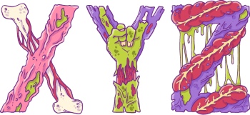 Scary Zombie Cartoon Letters & Patterns 17xAI Scary Zombie Cartoon Letters & Patterns 17xAI