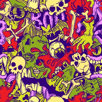 Scary Zombie Cartoon Letters & Patterns 17xAI Scary Zombie Cartoon Letters & Patterns 17xAI