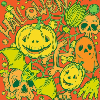 Scary Zombie Cartoon Letters & Patterns 17xAI Scary Zombie Cartoon Letters & Patterns 17xAI