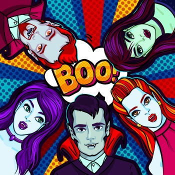 Halloween Banners & Posters Pop Art Style 15xAI