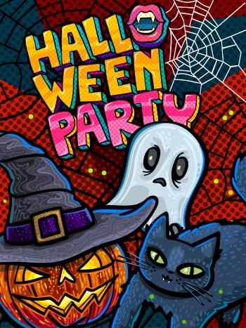 Halloween Banners & Posters Pop Art Style 15xAI