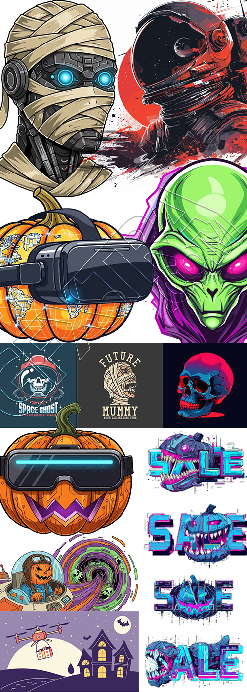 Halloween Futuristic Toons 25xAI