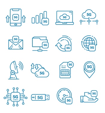 5G Mobile Communication Templates & Icons 30xAI