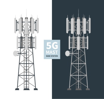5G Mobile Communication Templates & Icons 30xAI