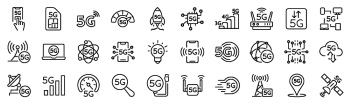 5G Mobile Communication Templates & Icons 30xAI