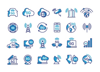 5G Mobile Communication Templates & Icons 30xAI