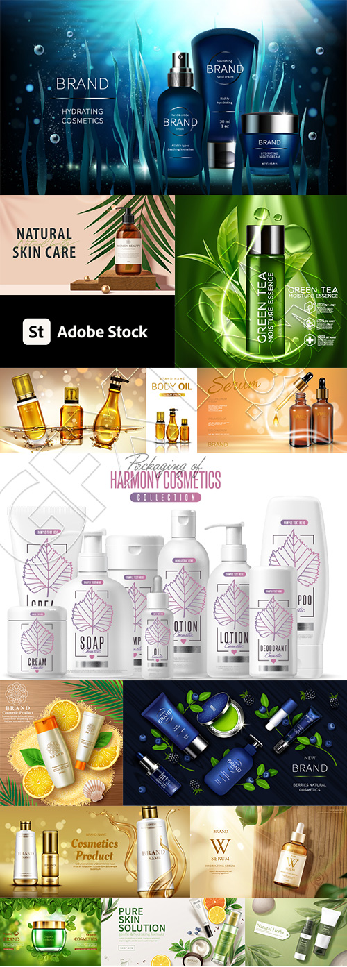 Cosmetic Packaging AD Templates & Labels 29xAI