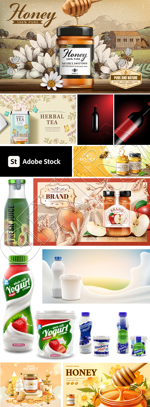 Food Packaging AD Templates & Labels 19xAI
