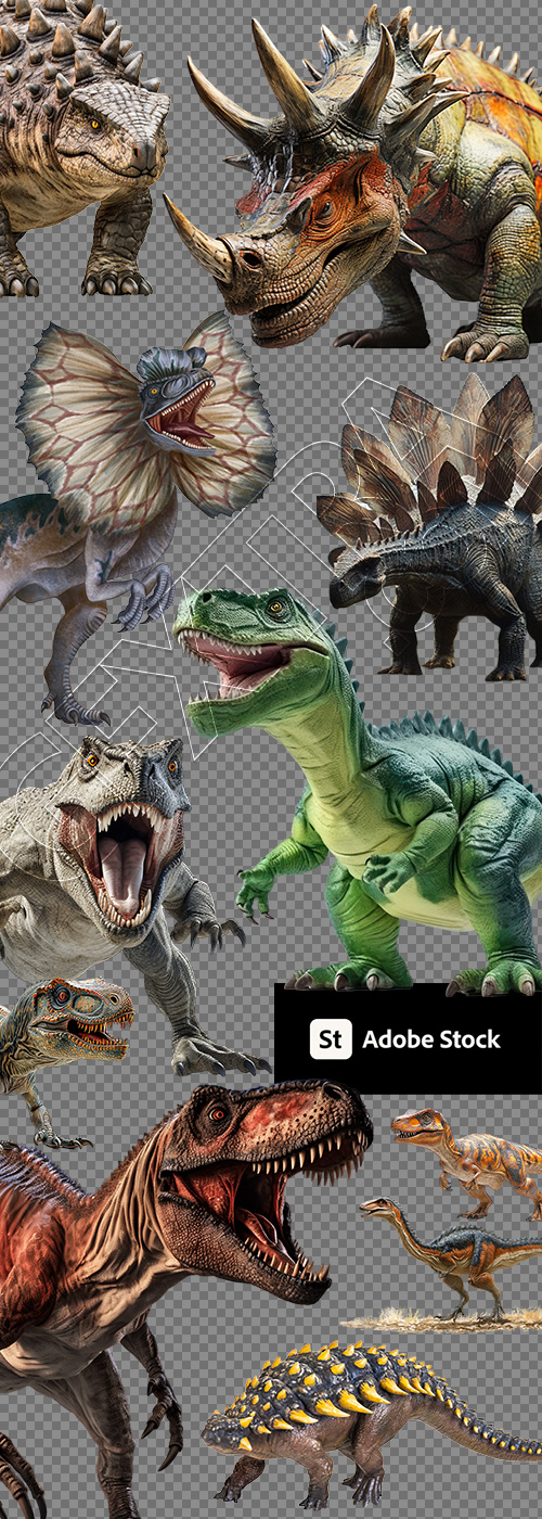 Cretaceous Period Giant Dinosaurs #1, 25xPNG