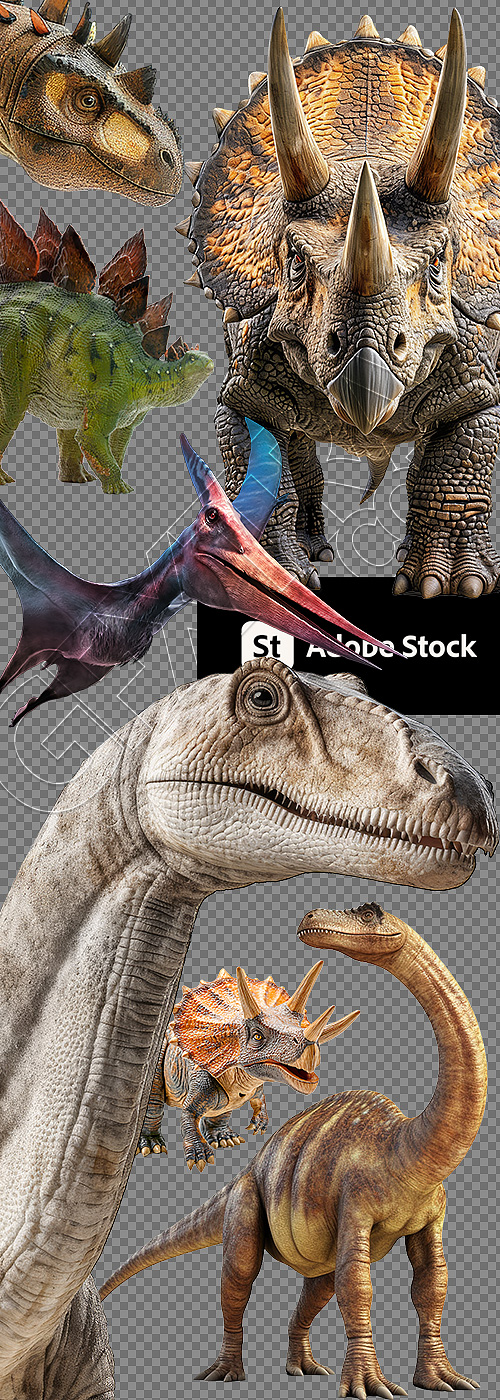 Cretaceous Period Giant Dinosaurs #2, 22xPNG